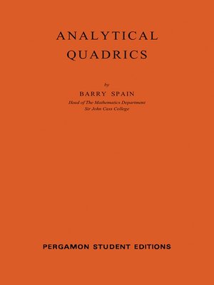 cover image of Analytical Quadrics